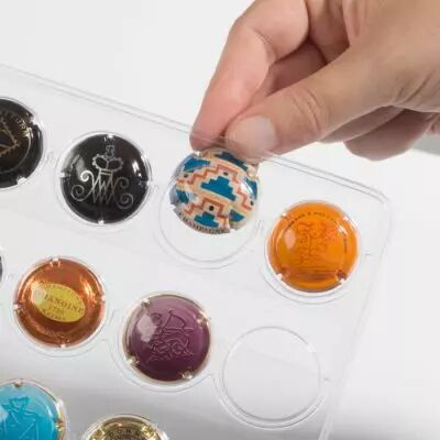 5 transparent COMPART refills for 42 muselet plates/beer caps