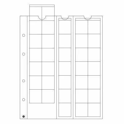 OPTIMA Coin Sheets, for 35 coins up to 27 mm �, transparent