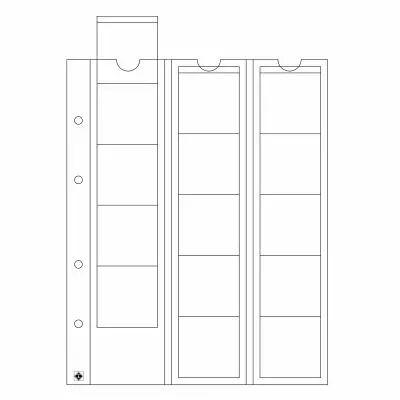 OPTIMA Coin Sheets, for 15 coins up to 42 mm �, clear