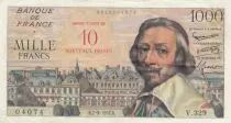 Francia 10 NF sur 1000 Francs, Richelieu - V.329 - 1957