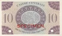 Guadalupa 10 Francs Marian - Cross of Lorraine - 1944 Specimen