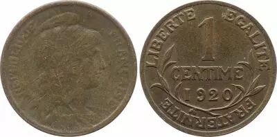Francia 1 Centime Liberty head - TTB+ - 1920