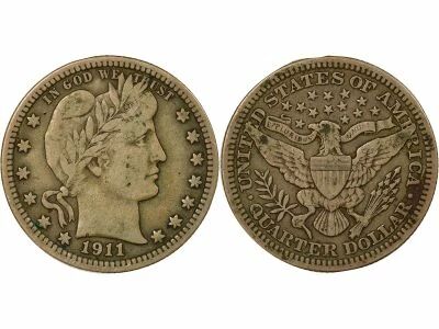 1/4 Silver Dollar \ Barber Quarter\  - 1911 Philadelphia