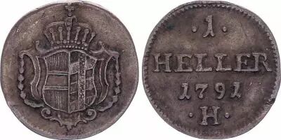 1 Heller, Leopold II - Burgau - 1791 H
