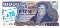10 Australes / 10000 Pesos Argentinos, Mr. Belgrano - Flag design - Letter C