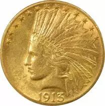 10 Gold Dollars, Indian Head - 1913 Philadelphia