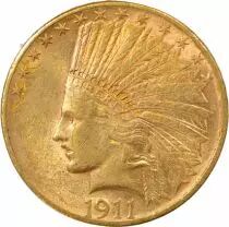 10 Gold Dollars, Indian Head - 1913 Philadelphia