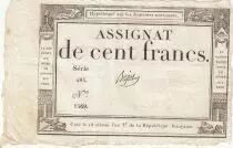 100 Francs - 18 Nivose An III - (07.01.1795) - Sign. Bajot - Serial 485