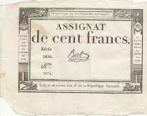 100 Francs - 18 Nivose An III - (07.01.1795) - Sign. Bert - Serial 3420