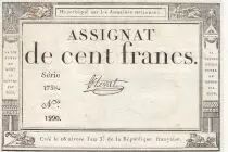 100 Francs - 18 Nivose An III - (07.01.1795) - Sign. Chevrot - Serial 1738