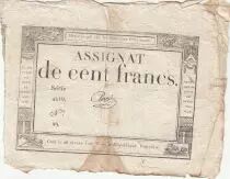 100 Francs - 18 Nivose An III - (07.01.1795) - Sign. Chevrot - Serial 4519