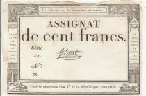 100 Francs - 18 Nivose An III - (07.01.1795) - Sign. Chevrot - Serial 476