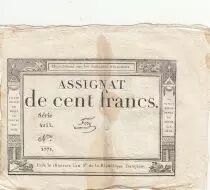 100 Francs - 18 Nivose An III - (07.01.1795) - Sign. Fere - Serial 5255
