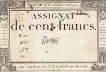 100 Francs - 18 Nivose An III - (07.01.1795) - Sign. Gautry - Serial 2331