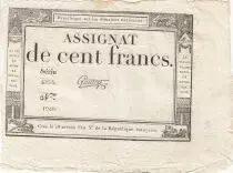 100 Francs - 18 Nivose An III - (07.01.1795) - Sign. Gautry - Serial 5255