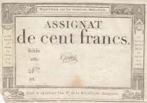 100 Francs - 18 Nivose An III - (07.01.1795) - Sign. Godet - Serial 406