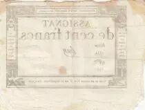 100 Francs - 18 Nivose An III - (07.01.1795) - Sign. Haze - Serial 1334