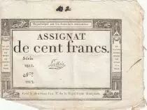 100 Francs - 18 Nivose An III - (07.01.1795) - Sign. Lassia - Serial 1611