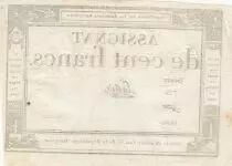 100 Francs - 18 Nivose An III - (07.01.1795) - Sign. Lassia - Serial 729