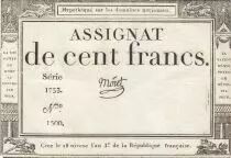 100 Francs - 18 Nivose An III - (07.01.1795) - Sign. Moret - Serial 1733