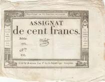 100 Francs - 18 Nivose An III - (07.01.1795) - Sign. Moret - Serial 425
