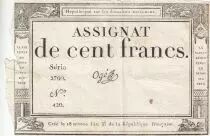100 Francs - 18 Nivose An III - (07.01.1795) - Sign. Og&eacute; - Serial 4175 2760