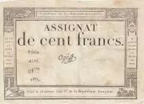 100 Francs - 18 Nivose An III - (07.01.1795) - Sign. Og&eacute; - Serial 4519