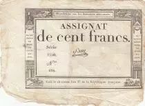 100 Francs - 18 Nivose An III - (07.01.1795) - Sign. Saxy - Serial 1350