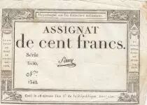 100 Francs - 18 Nivose An III - (07.01.1795) - Sign. Saxy - Serial 3420