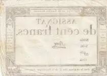 100 Francs - 18 Nivose An III - (07.01.1795) - Sign. Saxy - Serial 3420