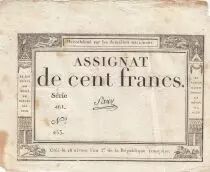 100 Francs - 18 Nivose An III - (07.01.1795) - Sign. Saxy - Serial 461