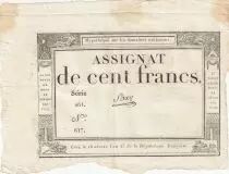 100 Francs - 18 Nivose An III - (07.01.1795) - Sign. Saxy - Serial 461