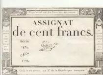 100 Francs - 18 Nivose An III - (07.01.1795) - Sign. Taizy - Serial 1879