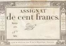 100 Francs - 18 Nivose An III - (07.01.1795) - Sign. Taizy - Serial 591
