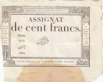 100 Francs - 18 Nivose An III - (07.01.1795) - Sign. Tuet - Serial 1879