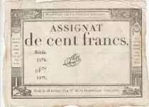 100 Francs - 18 Nivose An III - (07.01.1795) - Sign. Tuet - Serial 3578