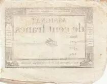 100 Francs - 18 Nivose An III - (07.01.1795) - Sign. Tuet - Serial 4175