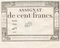 100 Francs - 18 Nivose An III - (07.01.1795) - Sign. Tuet - Serial 5590