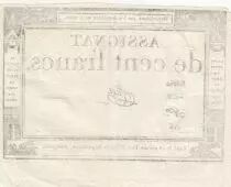 100 Francs - 18 Nivose An III - (07.01.1795) - Sign. Tuet - Serial 5590
