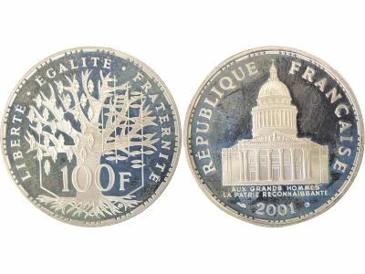 100 Proof Silver Francs, Pantheon - 2001