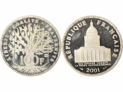 100 Proof Silver Francs, Pantheon - 2001
