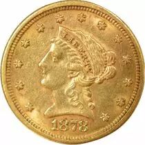 2 1/2 Gold Dollars, Liberty Head - 1878 S San Francisco