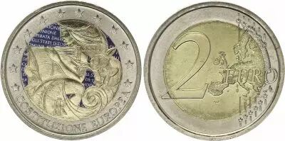 2 Euros - Constitution europ�enne - Coloris�e - 2005