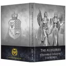 2 ONCES BULLION ARGENT GERMANIA & COLUMBIA 2019 - LES GRANDES FIGURES ALL&Eacute;GORIQUES