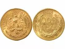 2 Pesos Or, Refrappe (1951-1972) - 1945 Mo Mexico