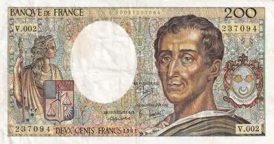 200 Francs - Montesquieu - 1981 - Serial V.002