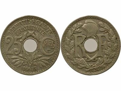 25 Centimes, Lindauer, Underlined - 1915 Paris