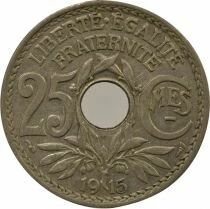 25 Centimes, Lindauer, Underlined - 1915 Paris