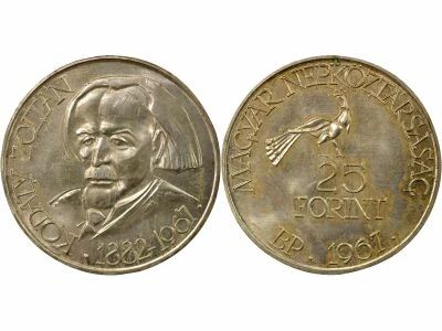 25 Silver Forint, Zoltan Kodaly - 1967 BP Budapest