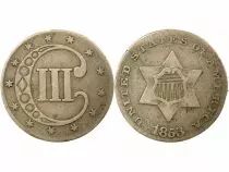 3 Silver Cents, 1st Type - 1853 Philadelphia